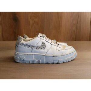 Nike Air Force 1 Low Pixel SE Leopard Sneakers Womens Size 7.5 White